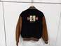 THE DISNEY STORE BLACK AND BROWN 1928 MICKEY MOUSE LEATHER BOMBER JACKET SIZE M image number 2