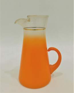 Vintage Blendo Orange Glass Drink Pitcher