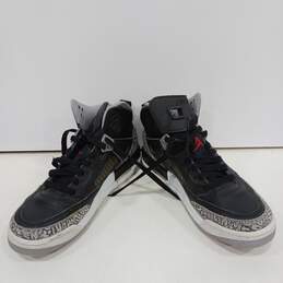 Boys Jordan Spizike 317321-034 Black Lace Up Mid Top Basketball Shoes Size 6Y