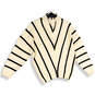 Womens Black White Chevron V-Neck Long Sleeve Pullover Sweater Size 8 image number 2