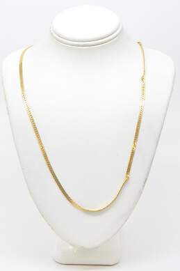 14K Yellow Gold Serpentine Chain Necklace FOR REPAIR 7.4g