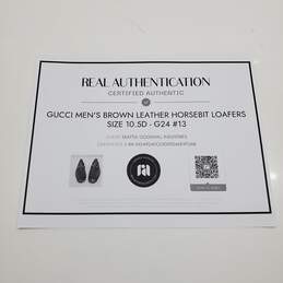 Authenticated Gucci Brown Leather Horsebit Loafers Men's Size 10.5D alternative image