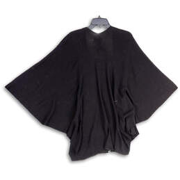 NWT Womens Black Kimono Sleeve Open Front Poncho Cape Sweater Size O/S alternative image