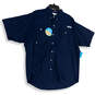 NWT Mens Blue Short Sleeve PFG Omni-Shade UPF 50 Fishing Button-Up Shirt XL image number 1