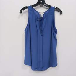 White House Black Market Women's Blue Crepe Tank Shirt Blouse Size M