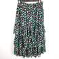 Ann Taylor Women Black Floral Tiered Midi Skirt L NWT image number 2