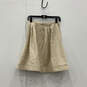 Womens Beige Pleated Front Flap Pocket Side Zip A Line Skirt Size 6 image number 1