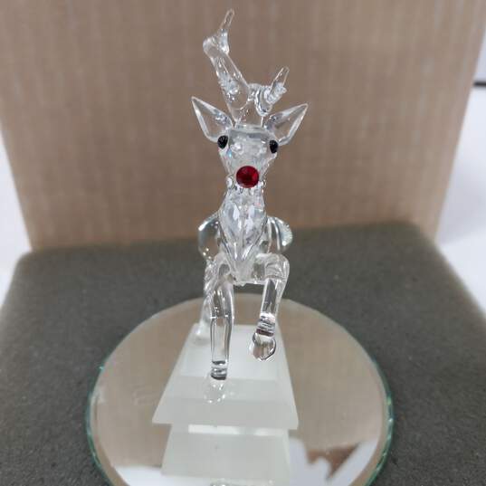 Crystal Rudolph The Red Nosed Reindeer Statue Figurine In Box image number 3