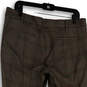Womens Brown Plaid Flat Front Straight Leg Classic Cropped Pants Size 12 image number 4