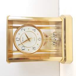 3 Vintage Gold Tone Seiko Quartz Mantle Clock alternative image