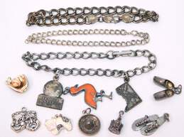 Vintage Sterling Silver Charm Bracelets & Charms 49.2g alternative image