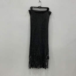 NWT Womens Gray Soft Knit Fringe Multifunctional Winter Rectangle Scarf