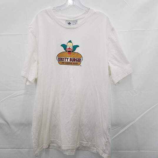 Adidas x The Simpsons Krusty Burger Graphic T-Shirt Men's Size 2XL image number 1