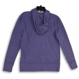 Womens Purple Long Sleeve Drawstring Activewear Full Zip Hoodie Size Small alternative image
