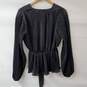 Lulus Black Pullover Front Tie LS Blouse Women's L NWT image number 2