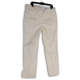 Womens White Denim Light Wash Pockets Comfort Straight Leg Jeans Size 16W alternative image