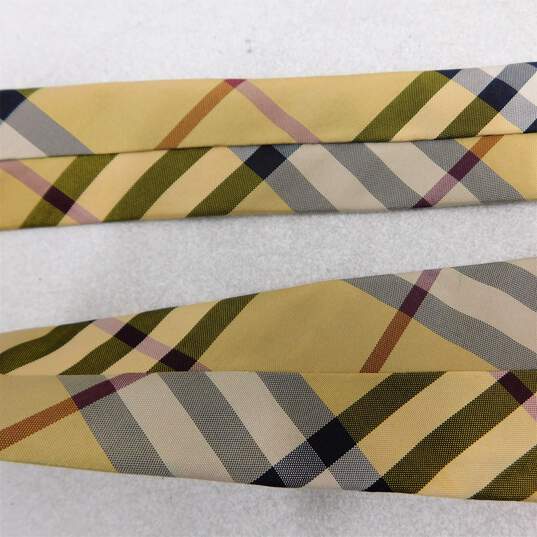 BURBERRY London Men's Yellow House Check Silk Necktie Tie with COA image number 13