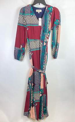 Anthropologie Women Blue Jacquard Print Wrap Dress - Size X Small