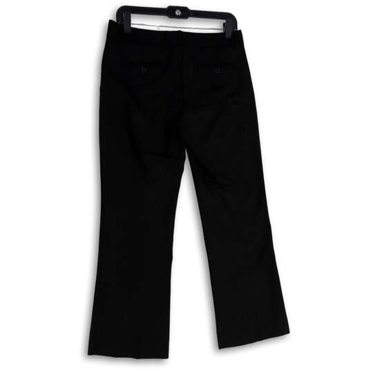Womens Black Flat Front Slash Pocket Wide Leg Dress Pants Size 6 image number 2