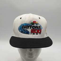 Mens Black White Daytona 500 1997 Adjustable Snapback Cap One Size