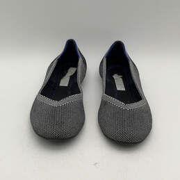 Womens Gray Knitted Round Toe Low Top Slip-On Ballet Flats Size 8.5