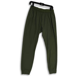 Womens Green Elastic Waist Pockets Tapered Leg Activewear Jogger Pants Sz M alternative image