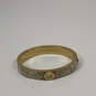 Designer Michael Kors Gold-Tone Shiny Rhinestone Hinged Bangle Bracelet image number 2