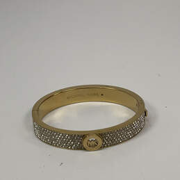 Designer Michael Kors Gold-Tone Shiny Rhinestone Hinged Bangle Bracelet alternative image
