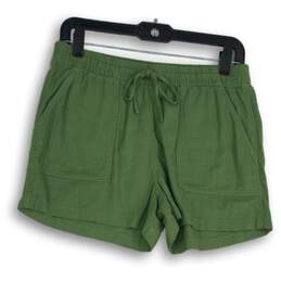 J. Crew Womens Green Elastic Drawstring Waist Slash Pocket Sweat Shorts Size XS