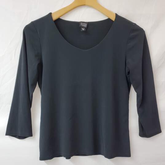 Eileen Fisher Black Activewear Shirt Women's SM image number 1