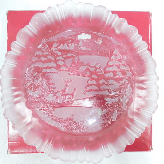 MIKASA Celebrations Winter Dreams Collection Frosted Crystal Serving Bowl image number 3