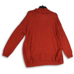 NWT J. Jill Womens Orange Knitted Long Sleeve Turtleneck Pullover Sweater Size M