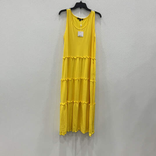 NWT Womens Yellow Sleeveless Scoop Neck Pullover Shift Dress Size XL image number 1
