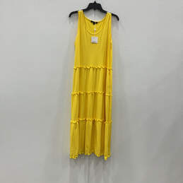 NWT Womens Yellow Sleeveless Scoop Neck Pullover Shift Dress Size XL