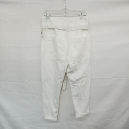 DL 1961 White Cotton High Rise Belted Tapered Jeans WM Size 28 NWT alternative image