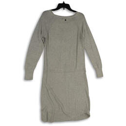 NWT Womens Gray Knitted Long Sleeve Tie Waist Sweater Dress Size Medium alternative image