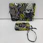 Vera Bradley Black Yellow & White Quilted Floral Pattern Makeup Bag & Wallet image number 2