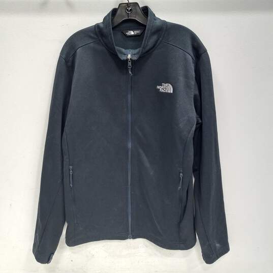 The North Face Men's Black Full Zip Windwall Fleece Jacket Sweater Size L image number 1