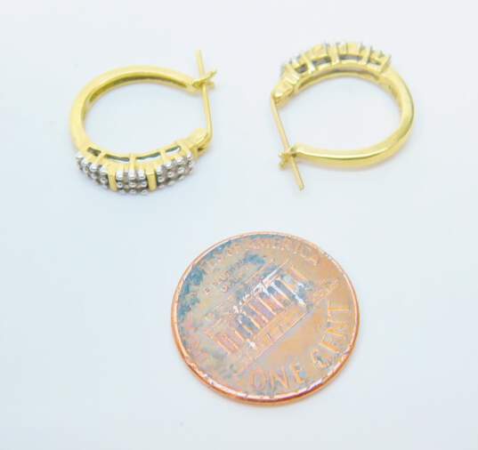 10K Yellow Gold 0.16 CTTW Round Diamond Hoop Earrings 3.0g image number 5