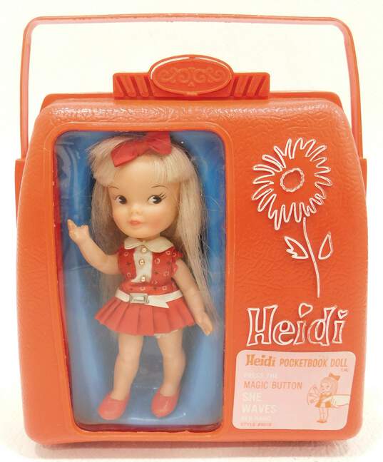 Vintage Remco Heidi Pocketbook Doll w/ Shoes Clothes IOB image number 1