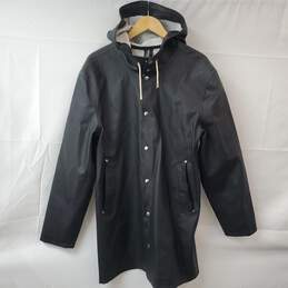 Stutterheim Raincoats Black Hooded Full Snap Men's XL