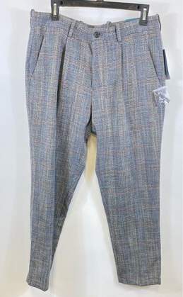 NWT Perry Ellis Mens Multicolor Check Plated Front Pockets Dress Pants Sz 32x30