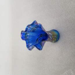 Glass Eye Studio Blue Rainbow Ruffle Vase alternative image