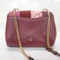 Coach Faye Wine Red Pebble, Suede & Snake Embossed Leather Turnlock Crossbody image number 4