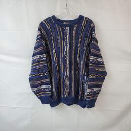 Jazzbo Vintage Multicolor 3D Knit Wool Sweater MN Size L
