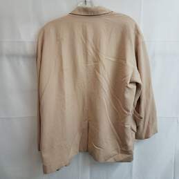 Eileen Fisher tan linen blend open front jacket S alternative image