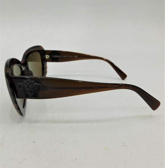 VERSACE Medusa Glitter 4317 'Brown Rule Black' 5187/73 Stripe Sunglasses with COA image number 7