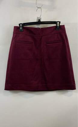 NWT Loft Womens Red Designer Front Pleated Pockets Short Mini Skirt Size 4 alternative image