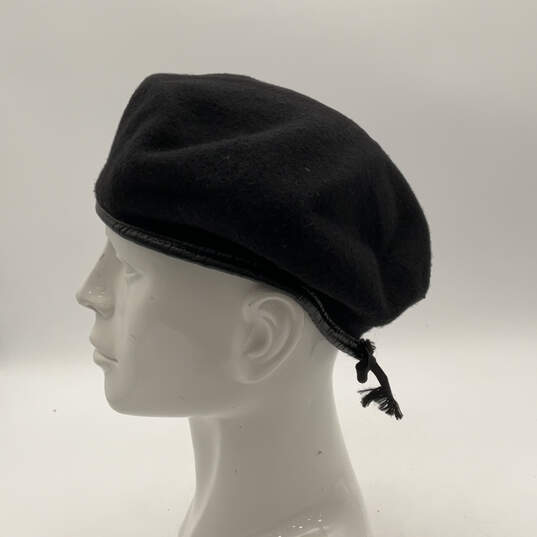 Mens Black Wool Comfortable Thermal Fancy Cosplay Beret Hat Size 73/8 image number 2