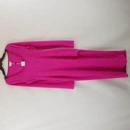Lovers & Friends Women Hot Pink Ribbed Maxi Dress W Slit S NWT